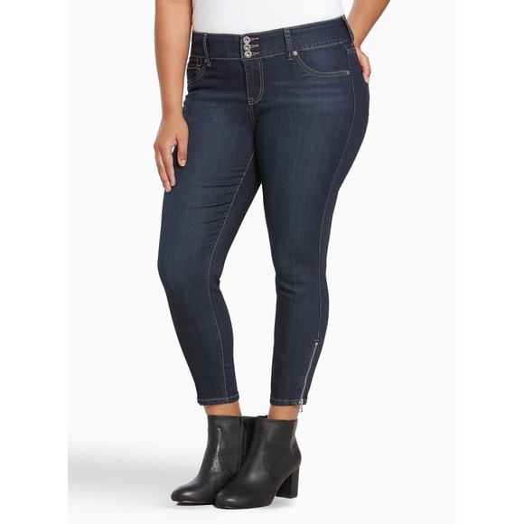 torrid Denim - NEW Torrid Stiletto Jeggings 18 Dark Indigo Ankle Zip High Rise Skinny Jeans